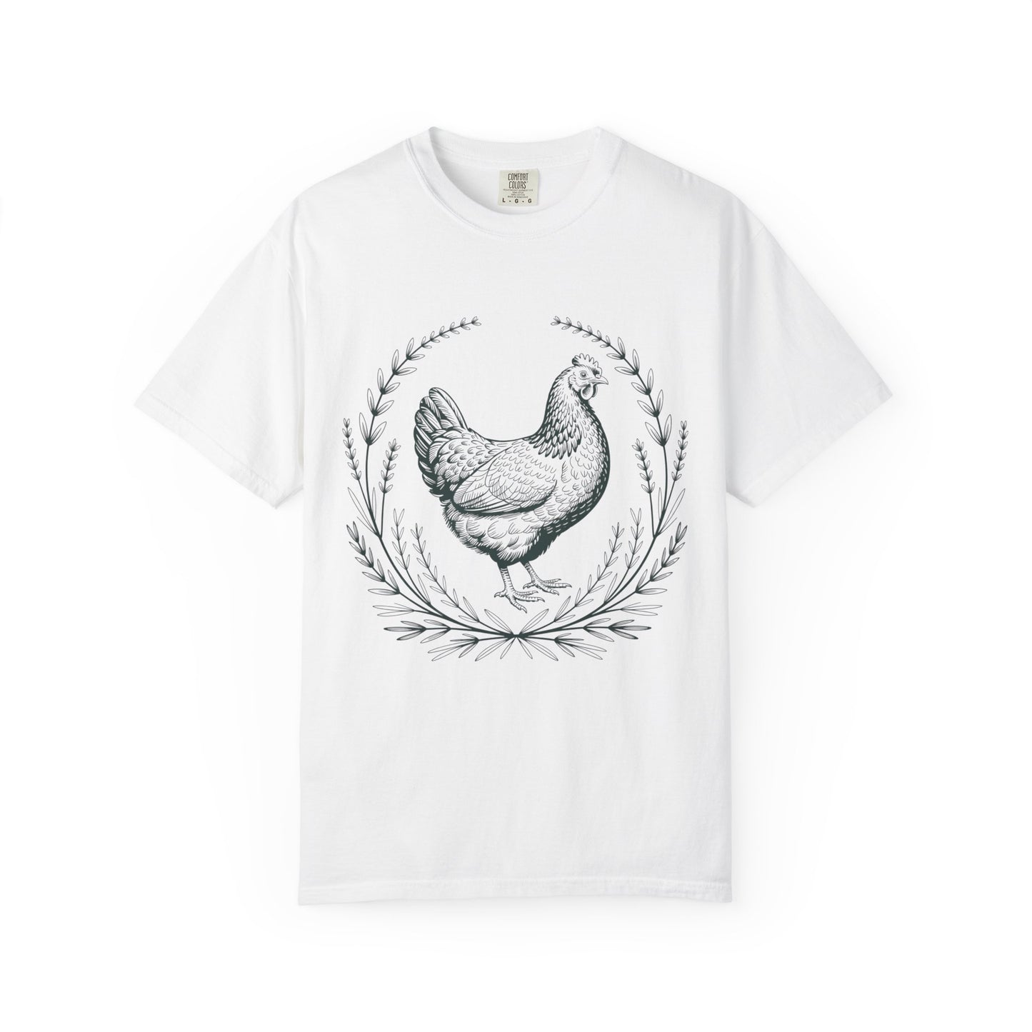 Hen & Herbal Wreath T-Shirt — Vintage Scientific Illustration